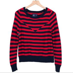American Eagle Outfitters Red Navy Striped Sweater